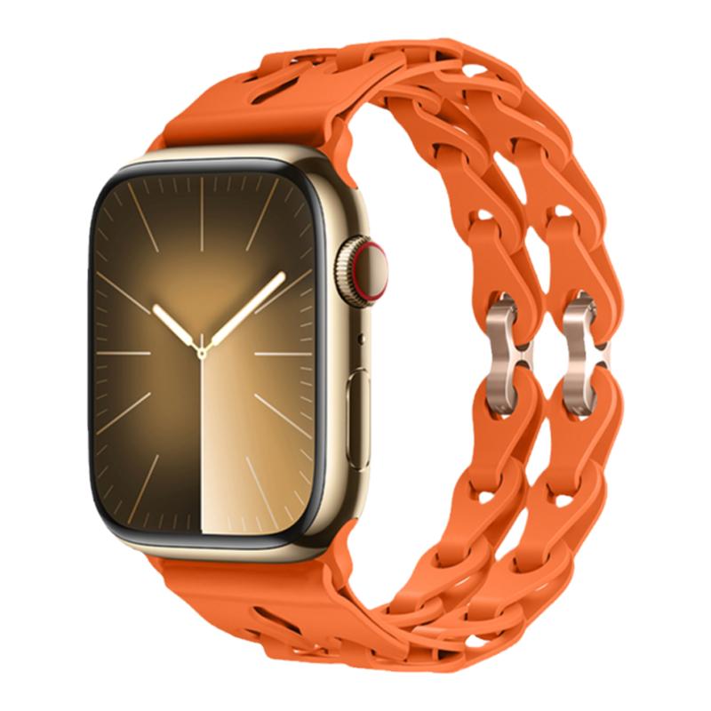 适用于applewatch9苹果手表表带新款iWatch8硅胶个性ultra运动简约s7/6/5/4SE男女春夏透气手链45/44/42/41mm