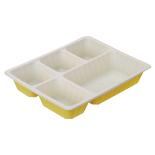 五格一次性餐盒5格饭盒1000ML分格便当快餐盒外卖多格打包盒带盖