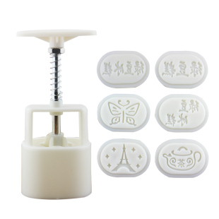 绿豆糕模具6花片手压式绿豆冰糕月饼压模花生柿子菠萝烘焙diy家用