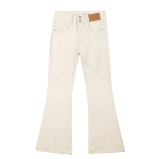 喇叭裤女2026新款版型超好看春秋高腰显瘦小个子米白色微喇牛仔裤