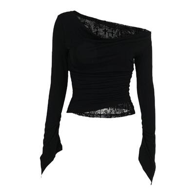 暗黑风长袖上衣亚文化辣妹t恤