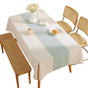 北欧加厚仿棉麻餐桌布轻奢高级感长方形茶几布台布中式布置书桌