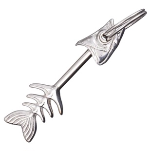 吾蟲原创不锈钢鱼骨头可拆卸钥匙扣汽车钥匙包包挂件复古个性礼物