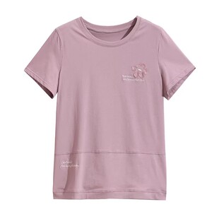 妈妈纯棉短袖t恤女宽松大码休闲简约上衣中年夏装圆领半袖体恤衫