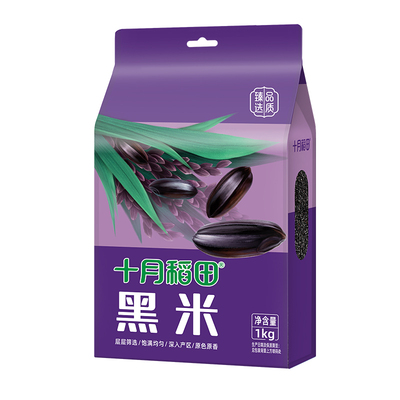 十月稻田东北黑米粗粮