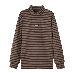 左西童装男童条纹打底衫半高领儿童秋冬装2025新款男孩大童长袖T