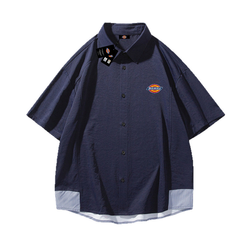 Dickies条纹短袖衬衫男士polo衫