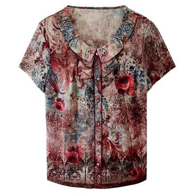 品牌折扣台湾网纱妈妈夏短袖T恤