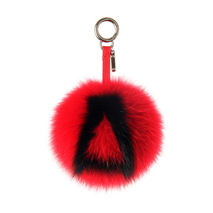 俏皮字母毛球挂件包包挂饰狐狸毛小怪兽皮草饰品钥匙扣毛绒配饰女