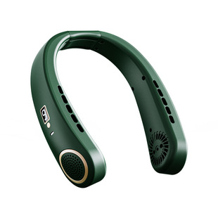 智能降温挂脖风扇便携静音无叶迷你冰感凉风充电式五档大风