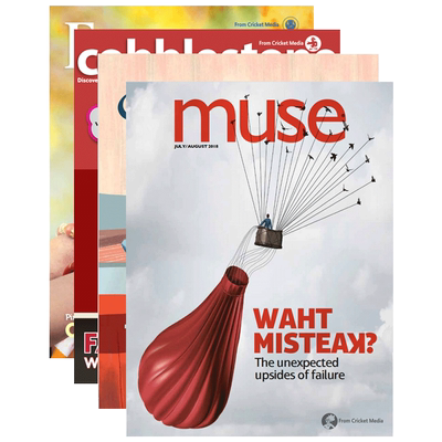 【中图原版】英文11-16岁faces面孔 cricket蟋蟀王国 cobblestone鹅卵石 muse缪斯儿童杂志4本2021年英语蟋蟀期刊进口