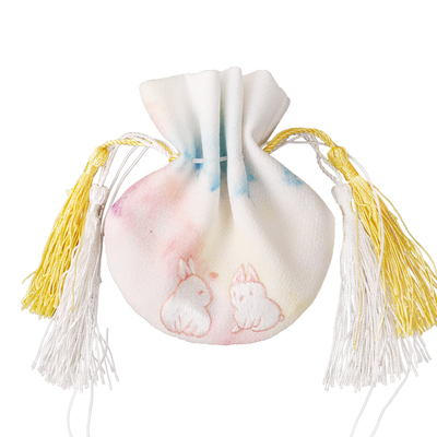 diy仙宫玉兔子幻色胎毛袋刺绣