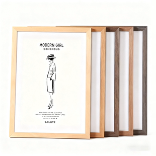 木质相框挂墙a4画框空框装裱儿童油画素描海报相框4k木质框架裱框