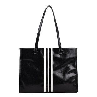 大容量通勤包女包2023新款轻奢皮质托特包上下班电脑包单肩包大包