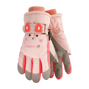 儿童滑雪手套4岁男女童5可爱冬季防冻6小孩玩雪防泼水加厚棉手套