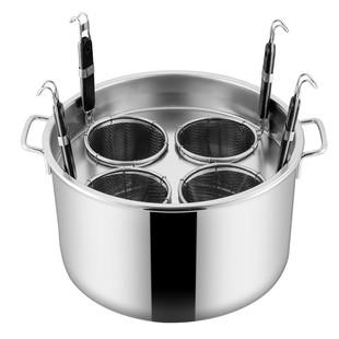 套装不锈钢粉篱大号麻辣烫漏勺过滤网捞勺煮面商用笊篱冲孔粉篱架