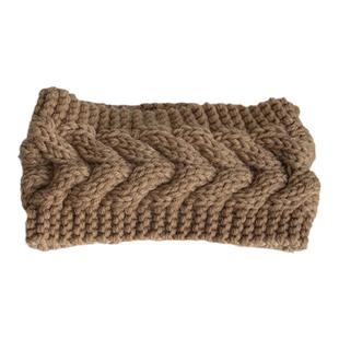 欧美毛线针织麻花发带百搭简约纯色宽边护耳头套秋冬保暖头带女