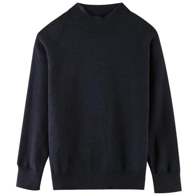 加厚100%纯棉线针织衫女半高领