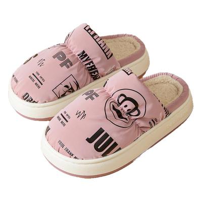 大嘴猴半包跟保暖防水居家棉拖鞋