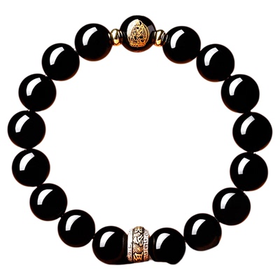 【普陀山正品】黑曜石本命佛手串