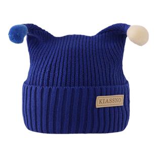 婴儿帽子秋冬季韩版可爱触角针织帽男女童保暖护耳遮风加厚毛线帽