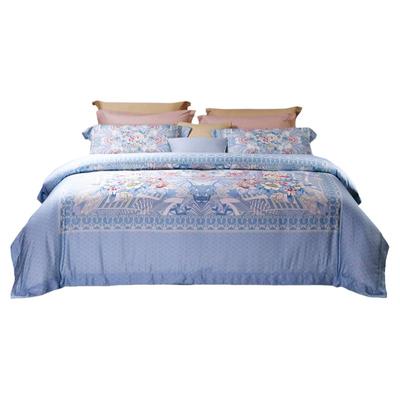 富安娜凉感四件套简约100支天丝