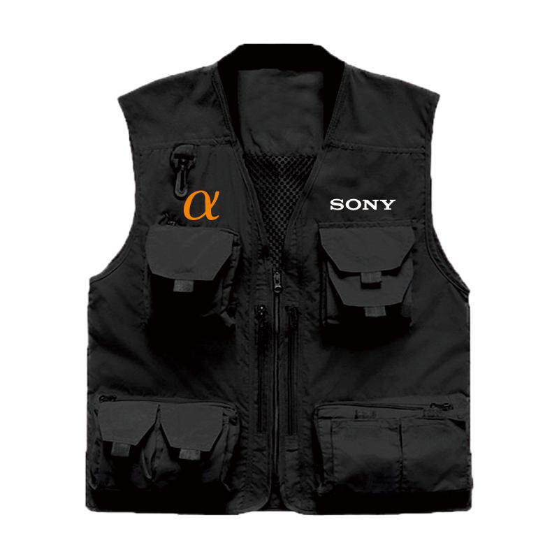索尼摄影马甲男定制印logo多口袋户外记者工作服专业摄像师背心