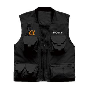 索尼摄影马甲男定制印logo多口袋户外记者工作服专业摄像师背心