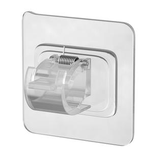 帘杆挂钩窗帘杆夹固定器免打孔支架夹子横杆门帘伸缩杆粘钩承重