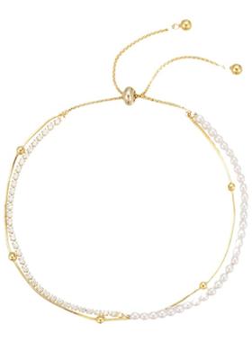 双层叠戴珍珠款手链女ins