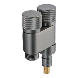 超薄全铜枪灰一进二出角阀洗衣机龙头双用三通开关超短省空间迷你