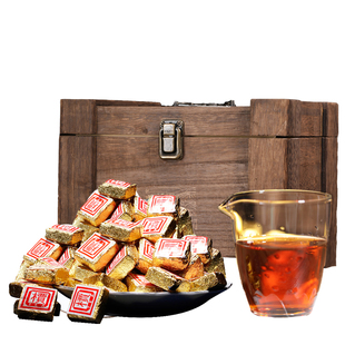 云南普洱茶熟茶散茶陈香小金砖1500克装浓香型陈年小方砖小沱茶