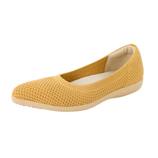 Pansy盼喜26春夏新款透气软底浅口单鞋女通勤舒适飞织平底鞋轻便