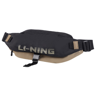 李宁腰包斜挎包男士女款大学生单肩包黑色潮流时尚休闲运动背包
