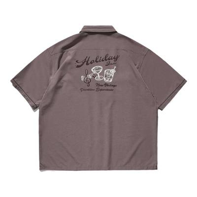 714street酒店刺绣短袖衬衫