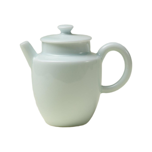 梵汝 景德镇手作陶瓷小直壶泡茶壶影青手执壶家用茶壶高温单色釉