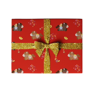 可爱新年小马礼物包装纸马年春节鲜花束节日礼物男女友生日书皮封