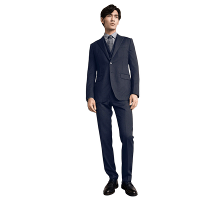 意大利VBC绵羊毛商务蓝色套西装