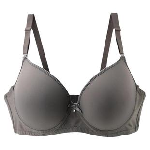光面超薄无痕简约大码文胸套装聚拢调整舒适透气200斤夏内衣CD杯