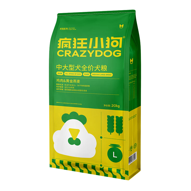 疯狂小狗鸡肉燕麦狗粮20kg