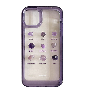 暗紫水晶适用于iphone15promax苹果15手机壳14PRO手链硬壳16PROMAX/XSMAX新款艺术13pro/12/11太空紫边保护套