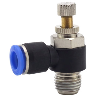 气动气缸调速阀8mm气管节流阀sl8-02可调节气头sl4-m5调气阀接头