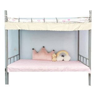 下铺遮光帘眉自粘 学生床魔术贴帘头加厚遮光 宿舍下床底边遮挡布