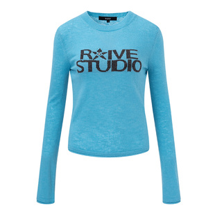 [明星同款]RAIVE星星针织衫韩系复古字母logo氛围修身圆领内搭