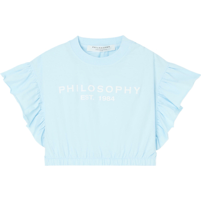【折扣】Philosophy 春夏女童 荷叶边印花棉质上衣T恤