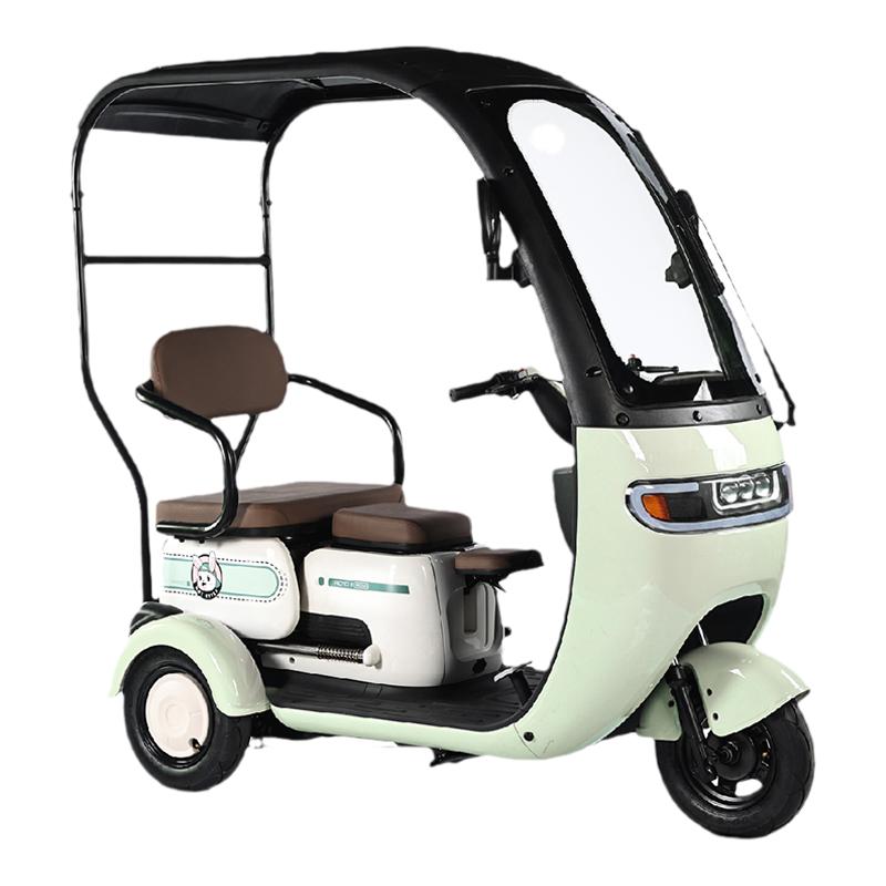 电动三轮车家用小型一体棚女士亲子电瓶车接送孩子老年人休闲代步