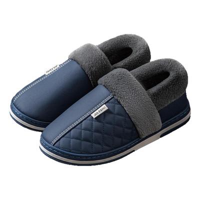 防水棉拖鞋男秋冬季外穿加绒加厚