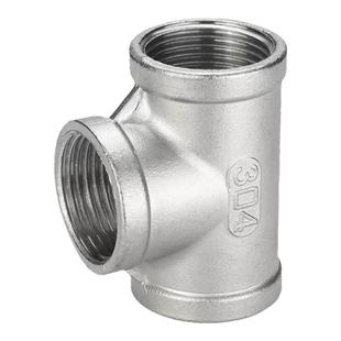 304不锈钢内丝三通精铸内螺纹等径三通水管配件直通直接头4分316L