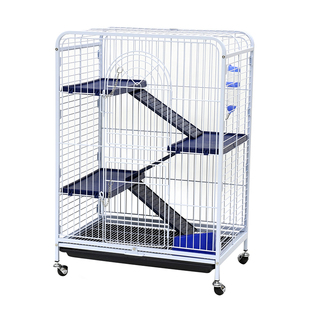 达洋直营 龙猫雪貂笼钢管方管笼高级笼子小猫四层小别墅猫笼D800