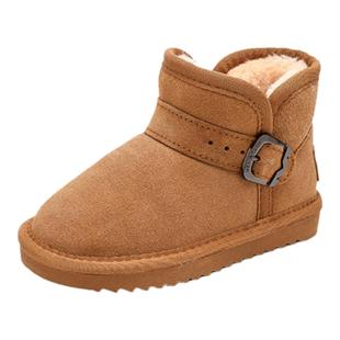 真皮儿童雪地靴女童大棉鞋子2025冬季新款加绒男童女宝宝大童东北